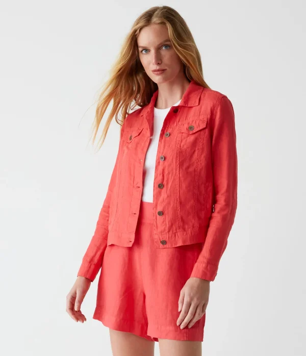 Michael Stars Jean Linen Jacket- Blazers, Jackets & Outerwear