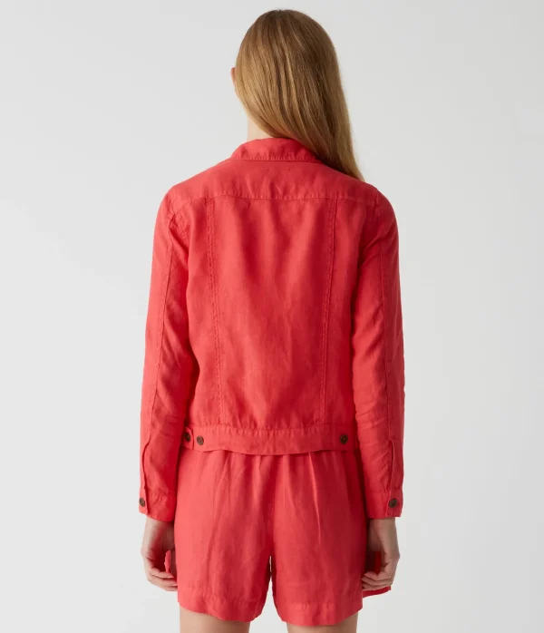 Michael Stars Jean Linen Jacket- Blazers, Jackets & Outerwear