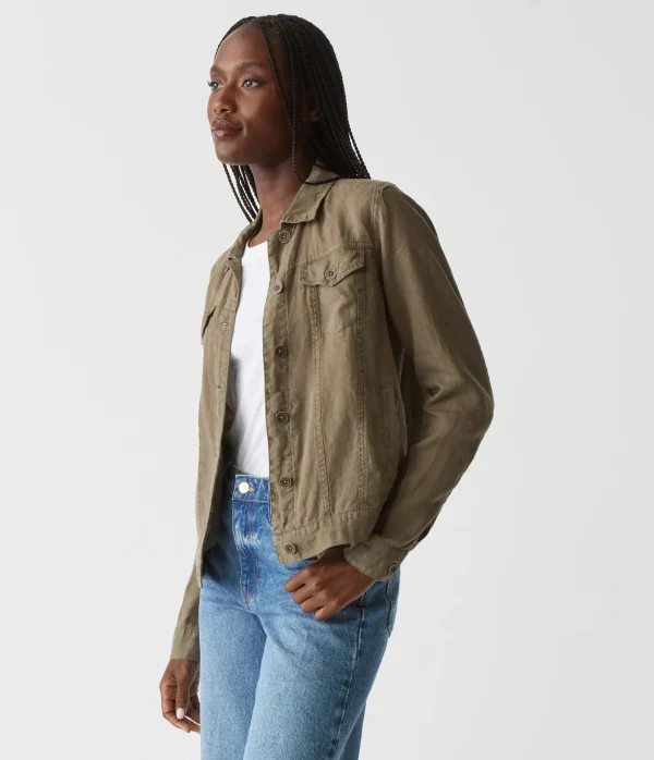 Michael Stars Jean Linen Jacket- Blazers, Jackets & Outerwear