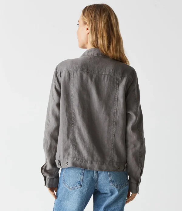 Michael Stars Jean Linen Jacket- Blazers, Jackets & Outerwear