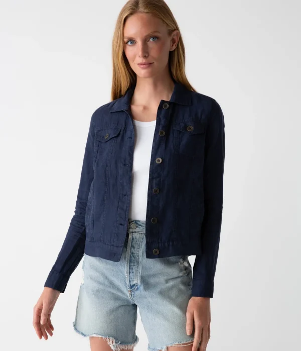 Michael Stars Jean Linen Jacket- Blazers, Jackets & Outerwear