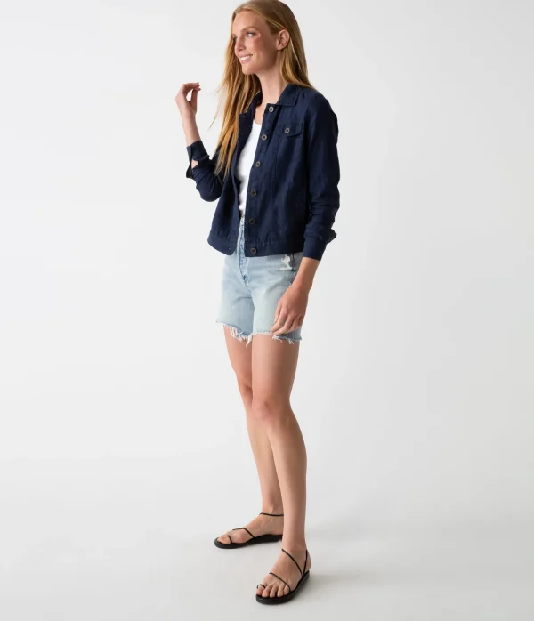 Michael Stars Jean Linen Jacket- Blazers, Jackets & Outerwear