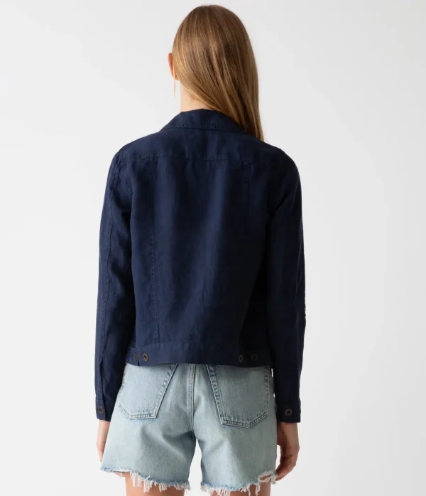 Michael Stars Jean Linen Jacket- Blazers, Jackets & Outerwear