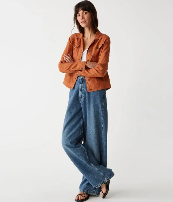 Michael Stars Jean Linen Jacket- Blazers, Jackets & Outerwear
