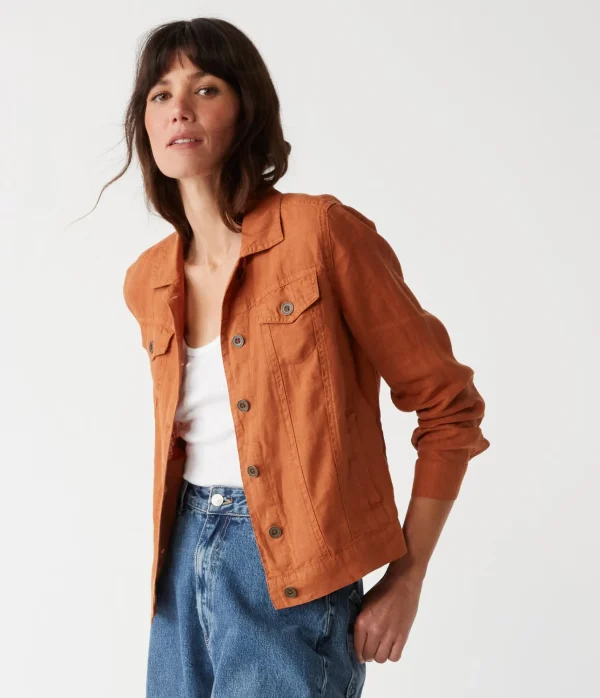 Michael Stars Jean Linen Jacket- Blazers, Jackets & Outerwear