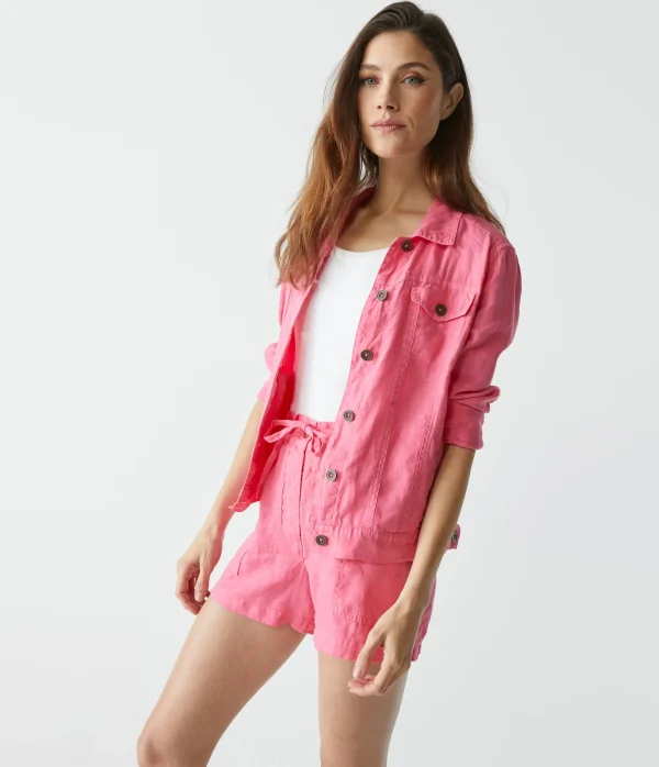 Michael Stars Jean Linen Jacket- Blazers, Jackets & Outerwear