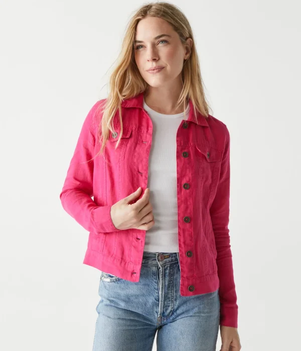 Michael Stars Jean Linen Jacket- Blazers, Jackets & Outerwear