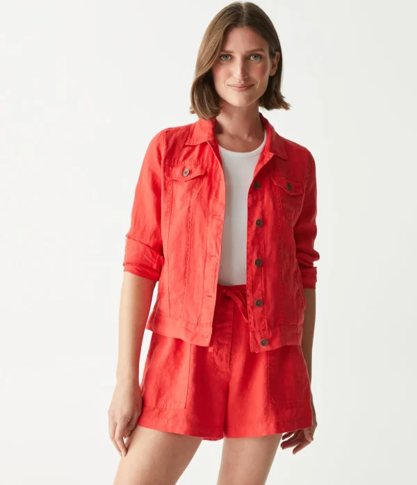 Michael Stars Jean Linen Jacket- Blazers, Jackets & Outerwear