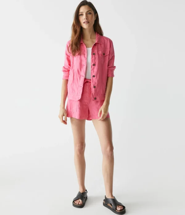 Michael Stars Jean Linen Jacket- Blazers, Jackets & Outerwear
