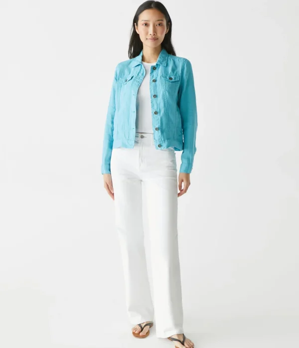 Michael Stars Jean Linen Jacket- Blazers, Jackets & Outerwear