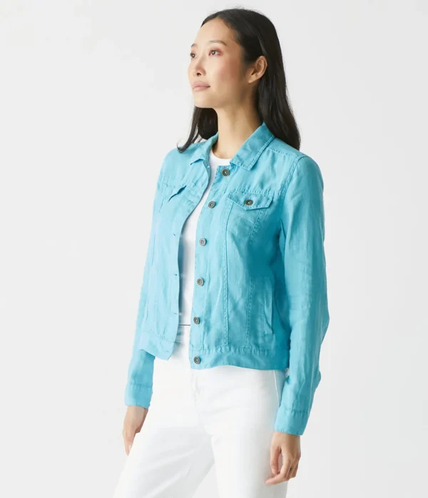 Michael Stars Jean Linen Jacket- Blazers, Jackets & Outerwear