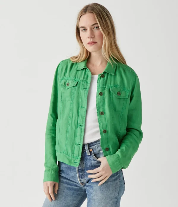 Michael Stars Jean Linen Jacket- Blazers, Jackets & Outerwear