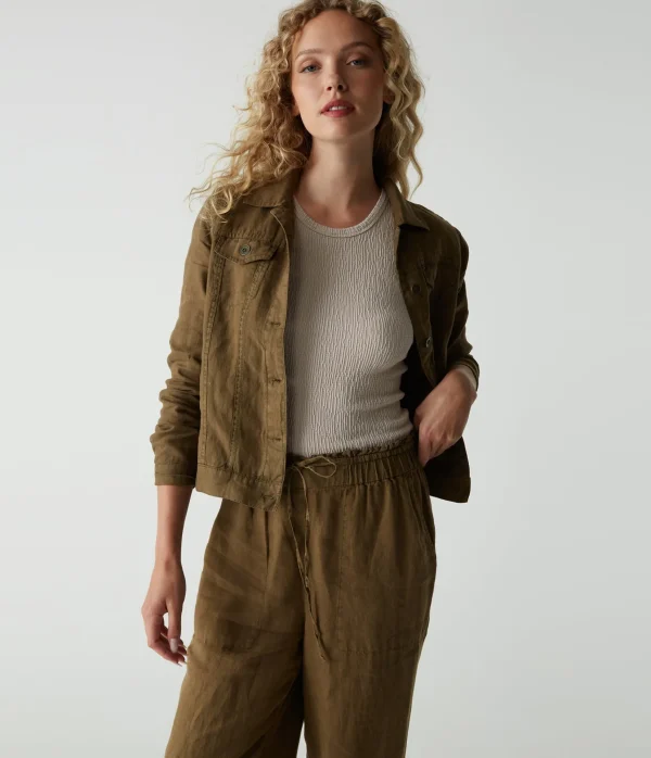 Michael Stars Jean Linen Jacket- Blazers, Jackets & Outerwear