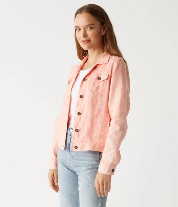 Michael Stars Jean Linen Jacket- Blazers, Jackets & Outerwear