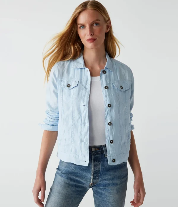 Michael Stars Jean Linen Jacket- Blazers, Jackets & Outerwear