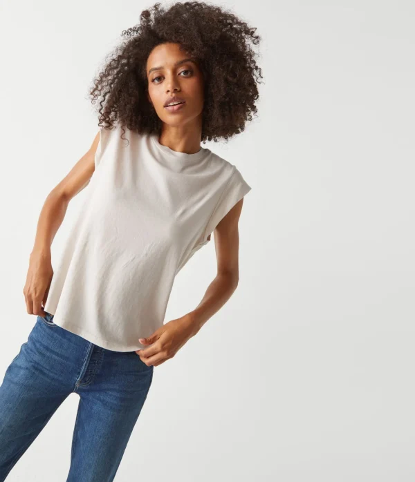 Michael Stars Joey Power Shoulder Tee- T-Shirts