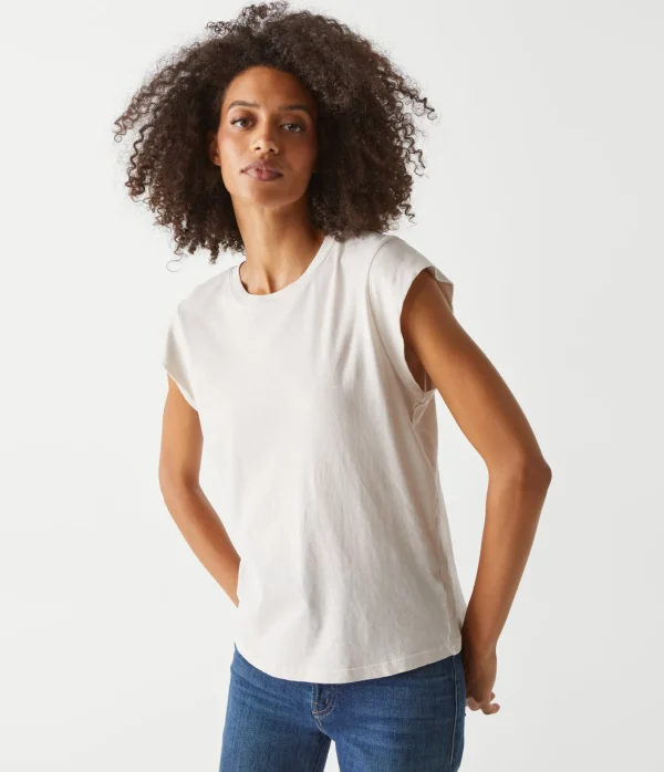 Michael Stars Joey Power Shoulder Tee- T-Shirts