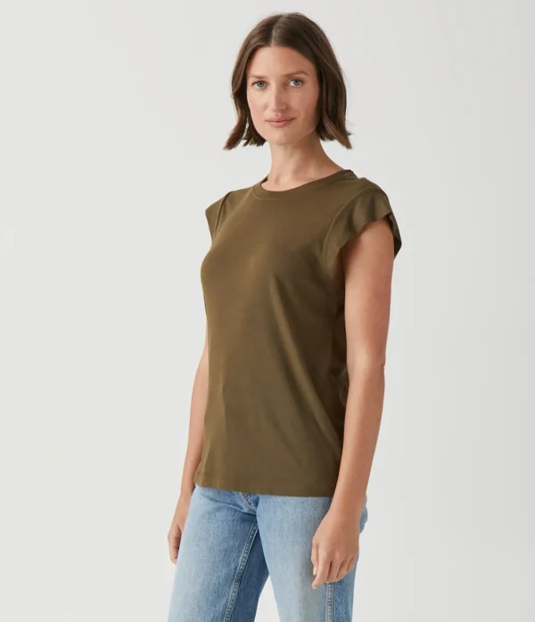 Michael Stars Joey Power Shoulder Tee- T-Shirts