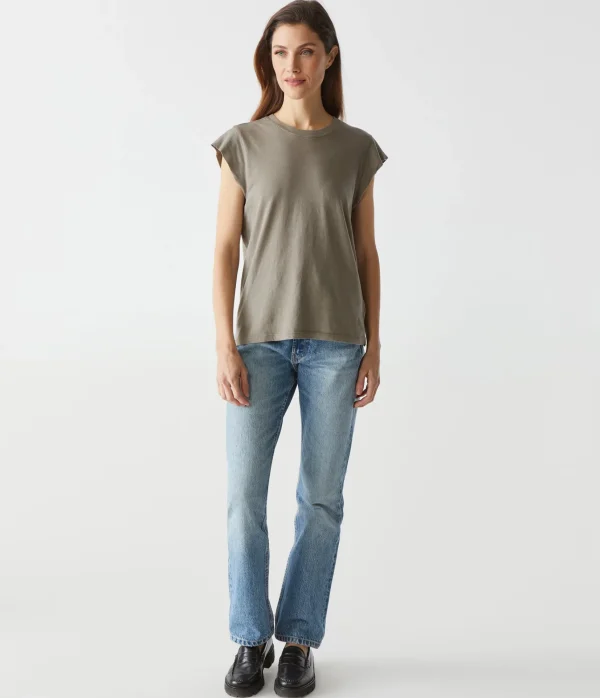 Michael Stars Joey Power Shoulder Tee- T-Shirts