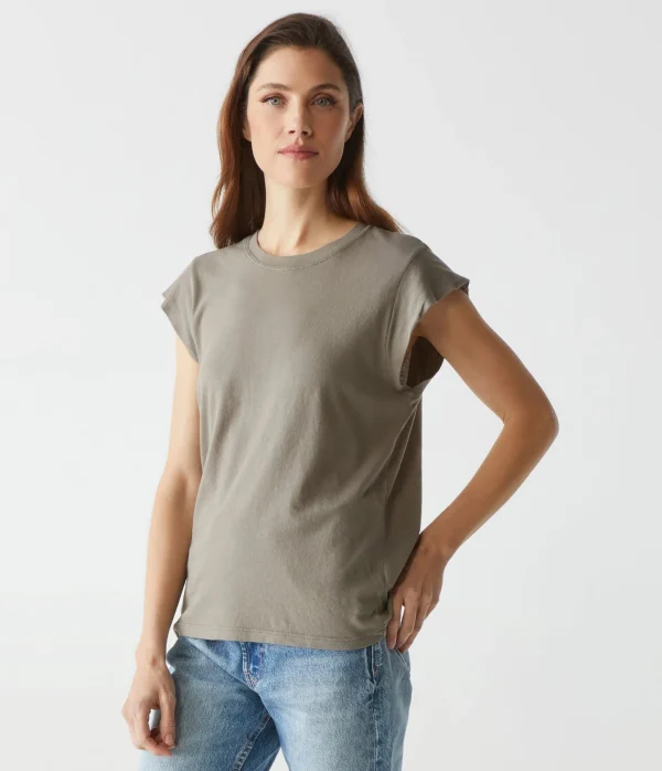 Michael Stars Joey Power Shoulder Tee- T-Shirts