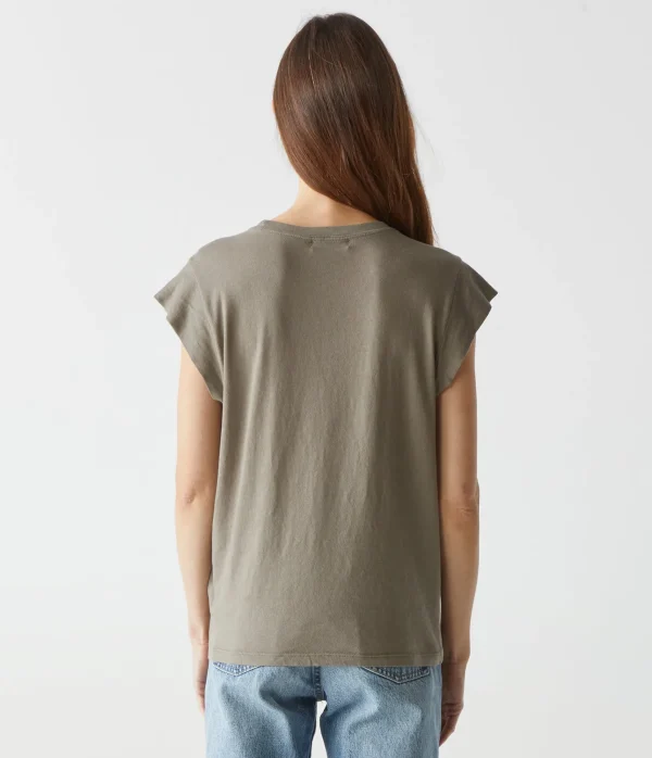 Michael Stars Joey Power Shoulder Tee- T-Shirts