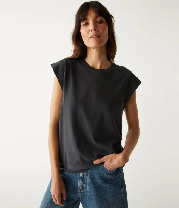 Michael Stars Joey Power Shoulder Tee- T-Shirts