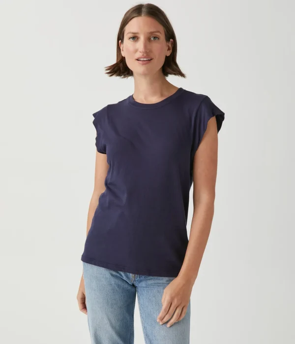 Michael Stars Joey Power Shoulder Tee- T-Shirts