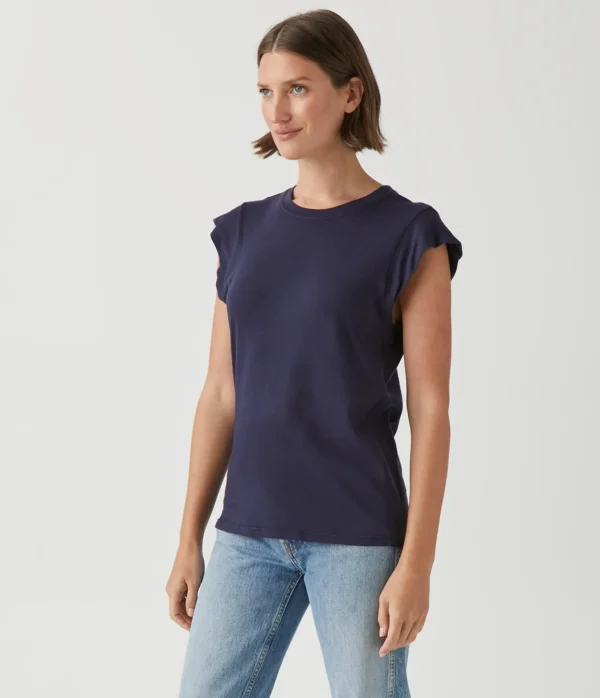Michael Stars Joey Power Shoulder Tee- T-Shirts