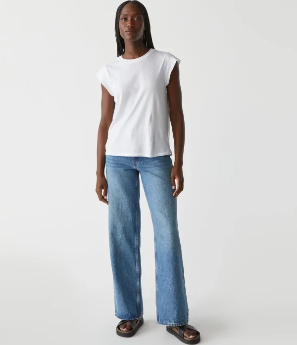 Michael Stars Joey Power Shoulder Tee- T-Shirts