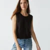 Michael Stars Johnnie Cropped Muscle Tank- Tank Tops