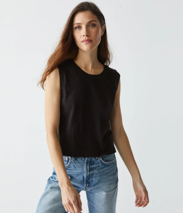 Michael Stars Johnnie Cropped Muscle Tank- Tank Tops