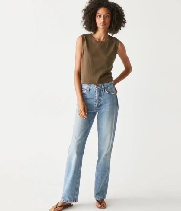 Michael Stars Johnnie Cropped Muscle Tank- Tank Tops