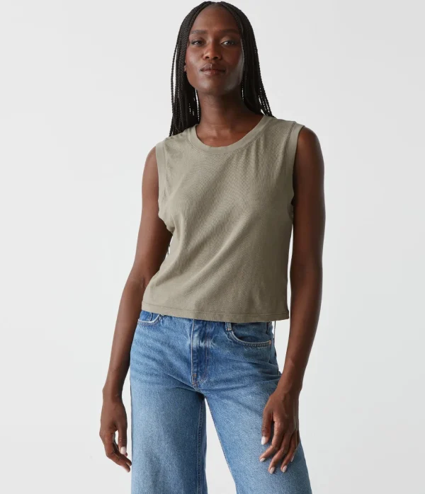 Michael Stars Johnnie Cropped Muscle Tank- Tank Tops