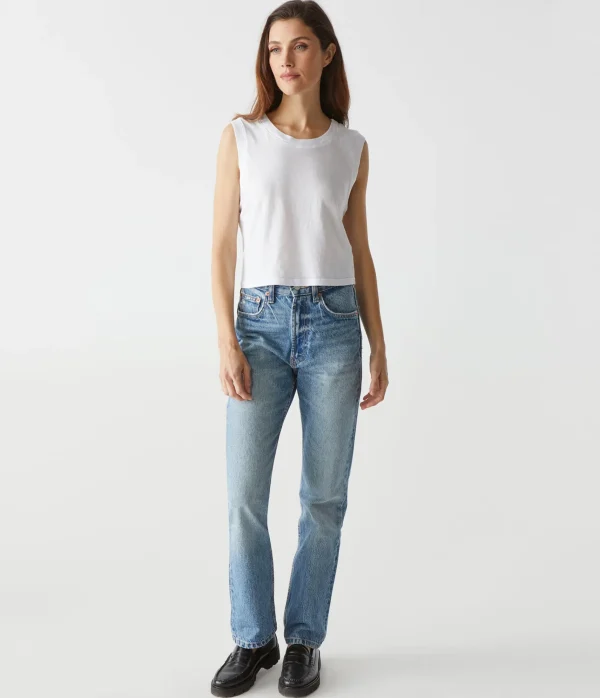Michael Stars Johnnie Cropped Muscle Tank- Tank Tops