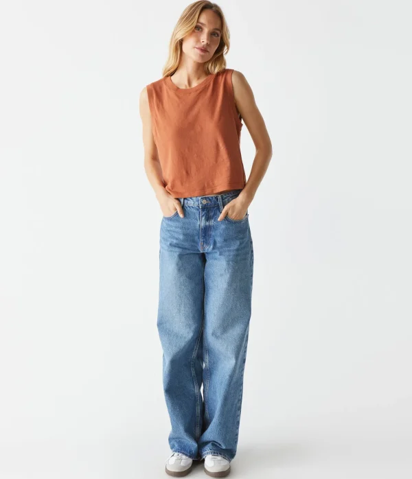 Michael Stars Johnnie Cropped Muscle Tank- Tank Tops