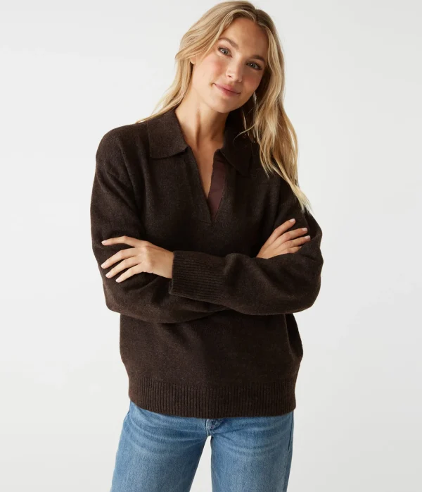 Michael Stars Jonas Johnny Collar Sweater- Sweaters & Cardigans