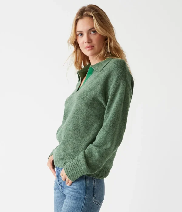 Michael Stars Jonas Johnny Collar Sweater- Sweaters & Cardigans