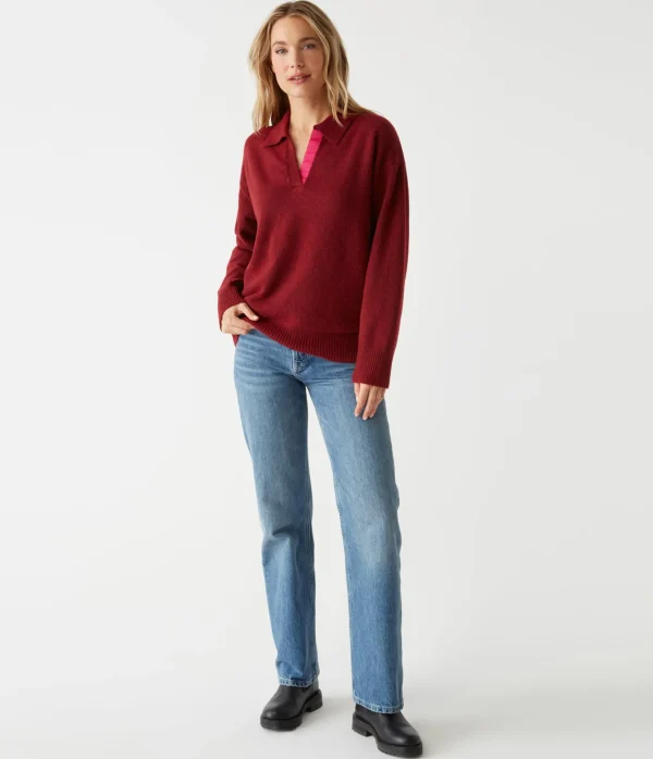 Michael Stars Jonas Johnny Collar Sweater- Sweaters & Cardigans