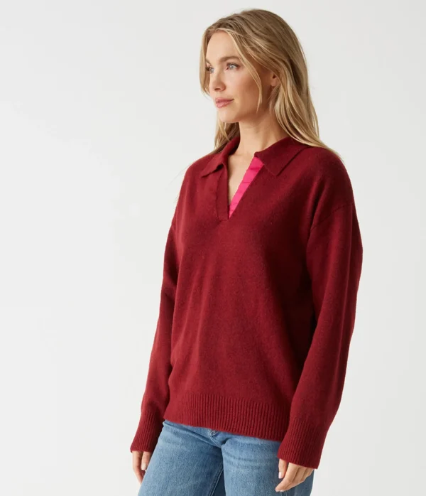 Michael Stars Jonas Johnny Collar Sweater- Sweaters & Cardigans