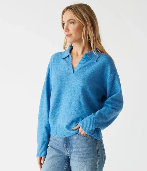Michael Stars Jonas Johnny Collar Sweater- Sweaters & Cardigans