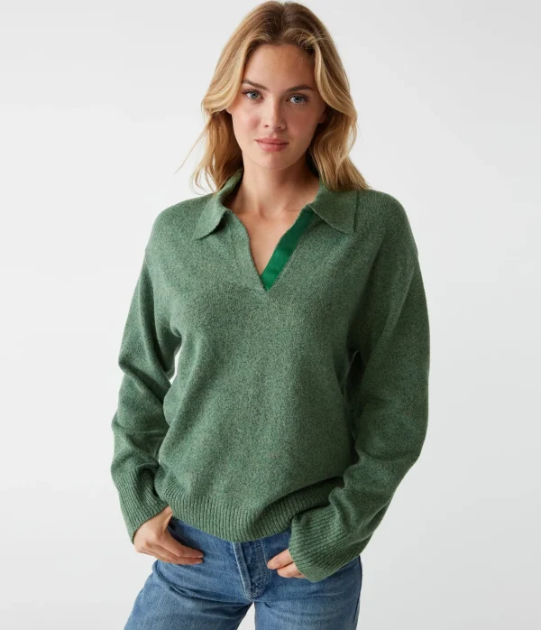 Michael Stars Jonas Johnny Collar Sweater- Sweaters & Cardigans