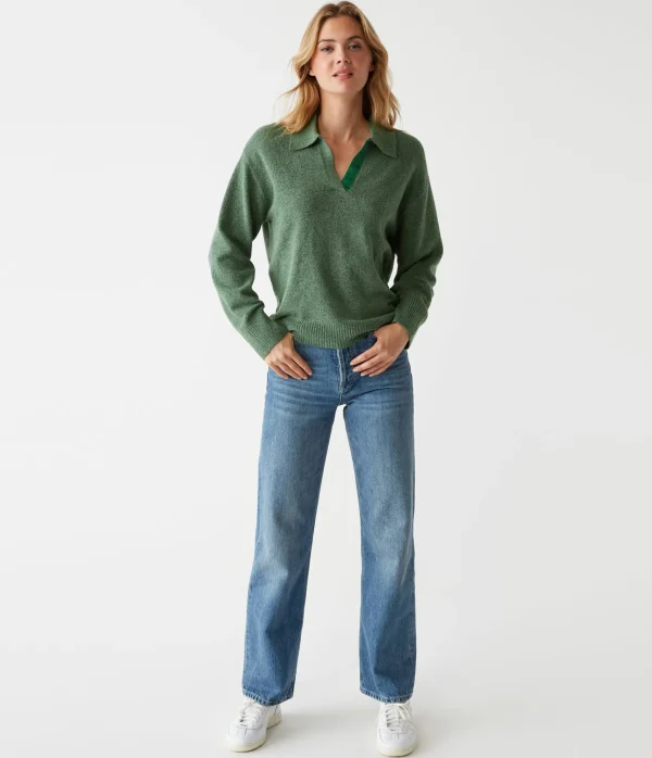 Michael Stars Jonas Johnny Collar Sweater- Sweaters & Cardigans