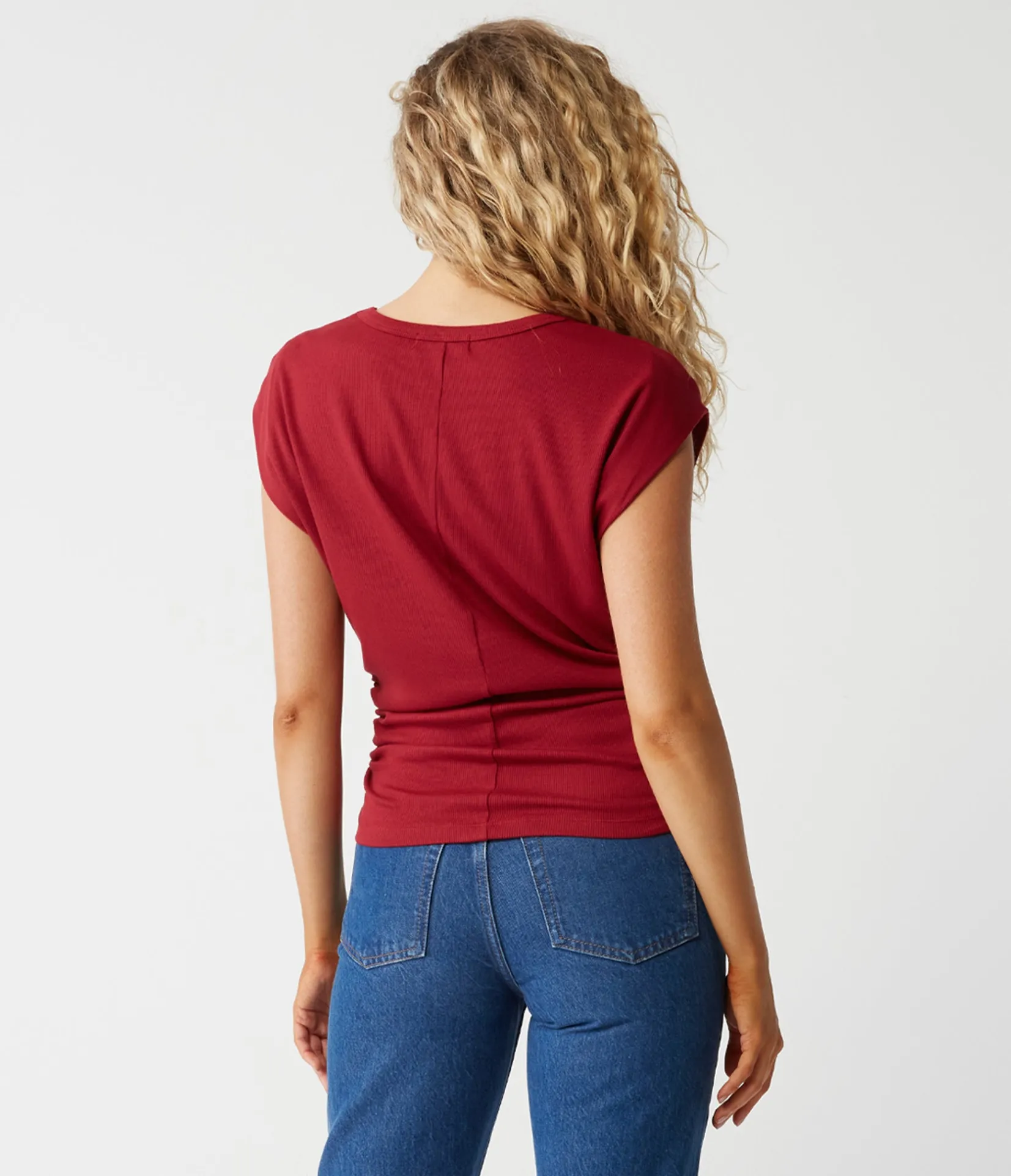 joni_power_shoulder_tee_31.webp Michael Stars Joni Power Shoulder Tee- Tops, Blouses & Shirts | T-Shirts
