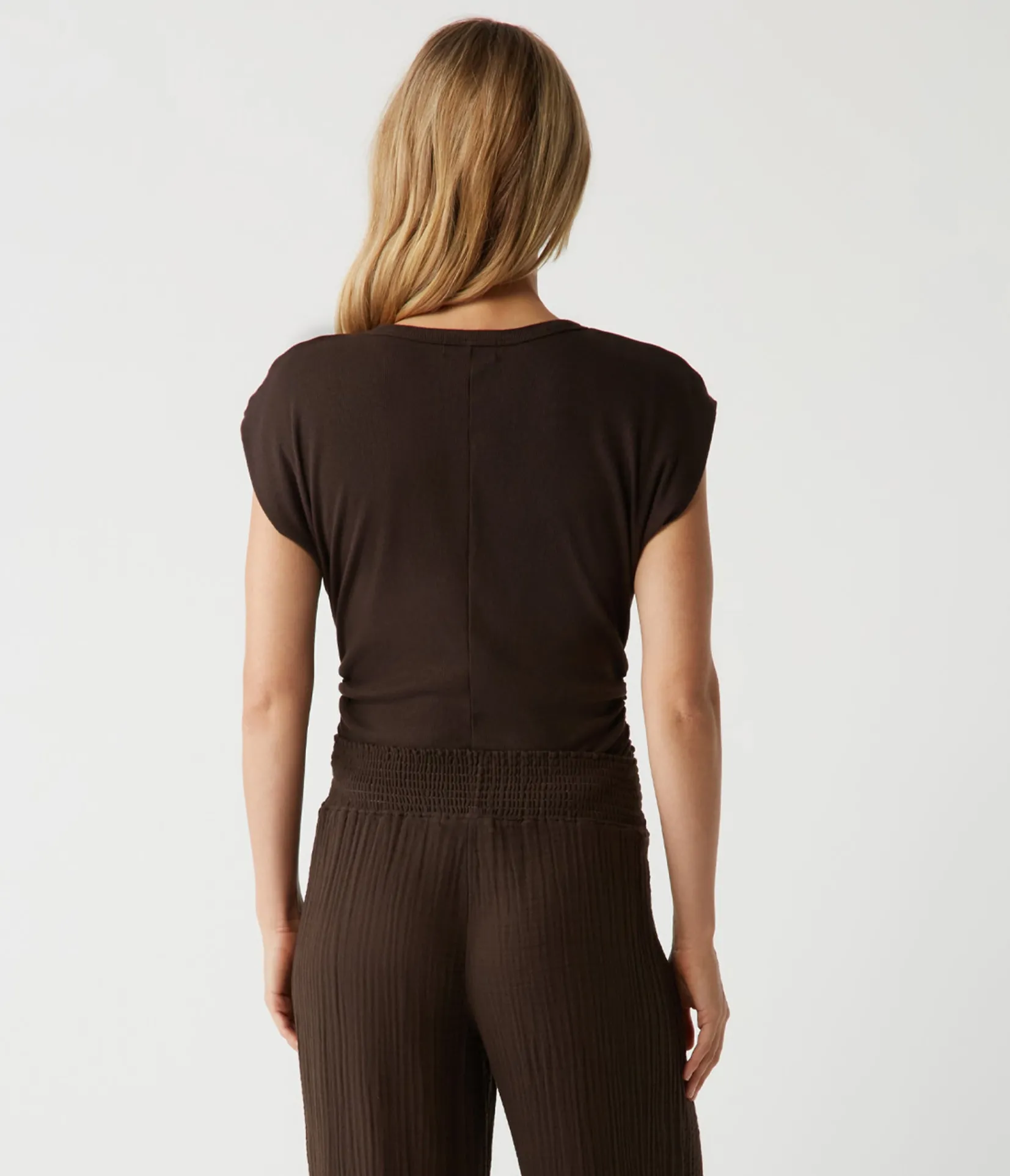 joni_power_shoulder_tee_39.webp Michael Stars Joni Power Shoulder Tee- Tops, Blouses & Shirts | T-Shirts
