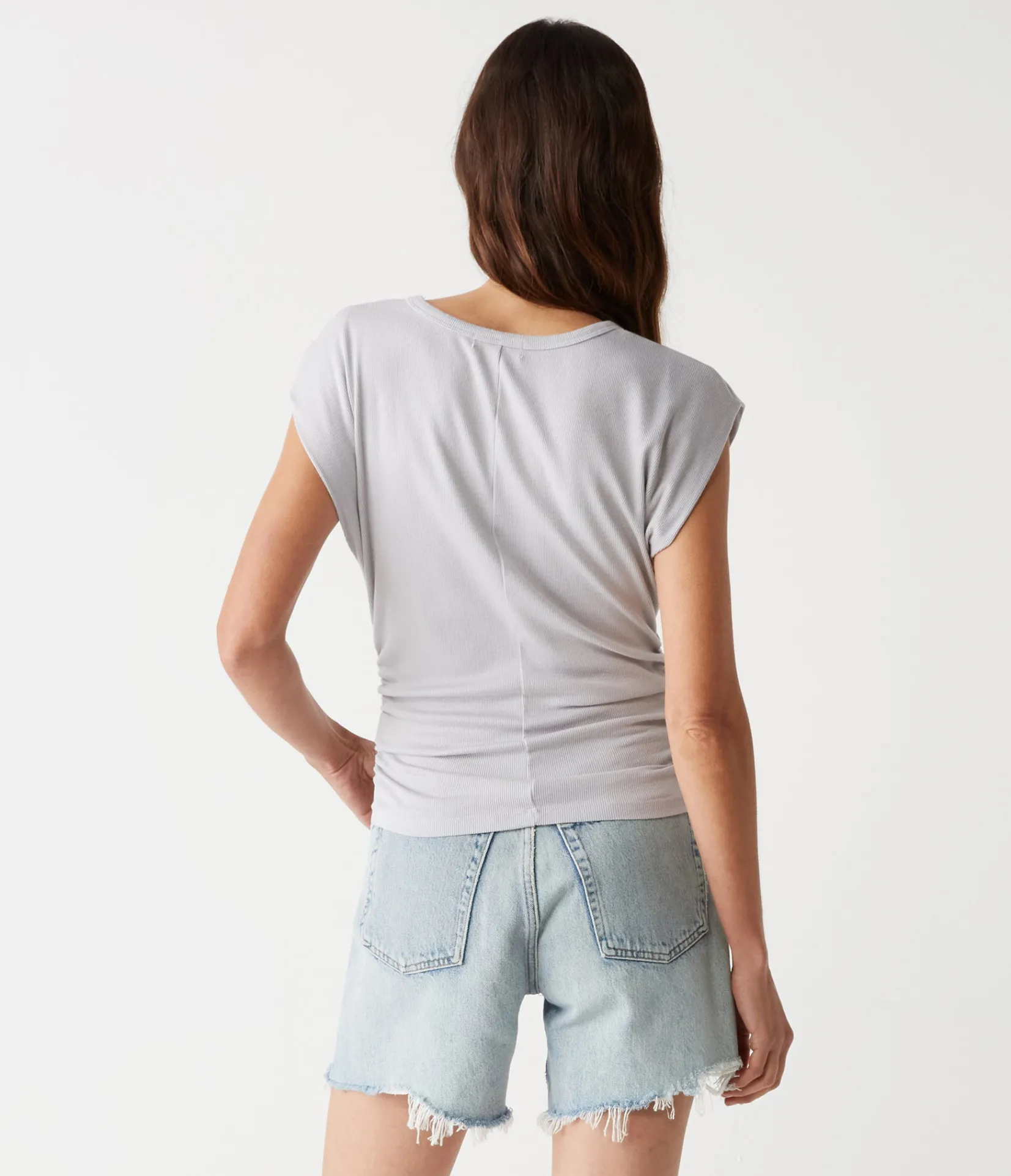 joni_power_shoulder_tee_47.webp Michael Stars Joni Power Shoulder Tee- Tops, Blouses & Shirts | T-Shirts