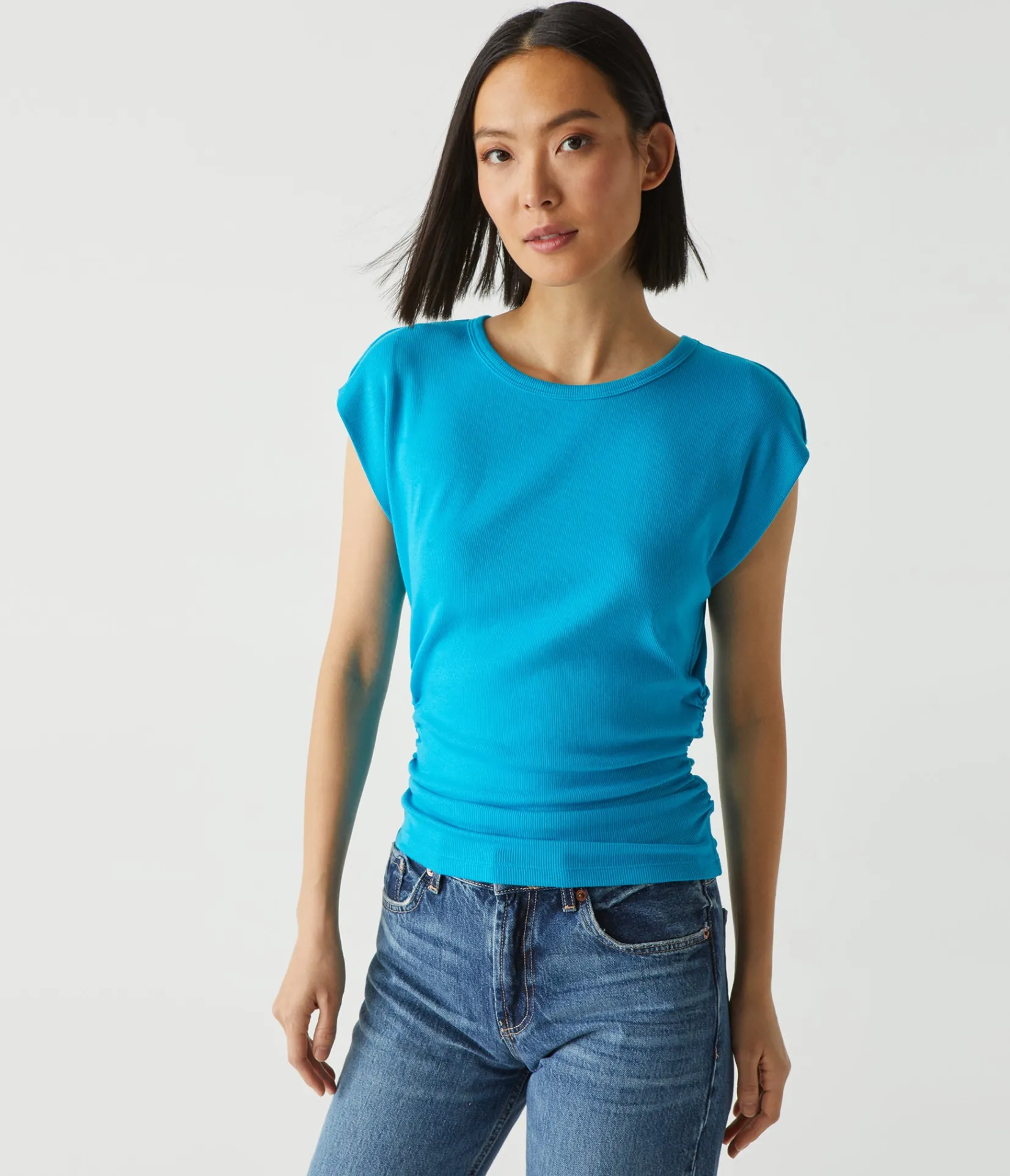 joni_power_shoulder_tee_48.webp Michael Stars Joni Power Shoulder Tee- Tops, Blouses & Shirts | T-Shirts