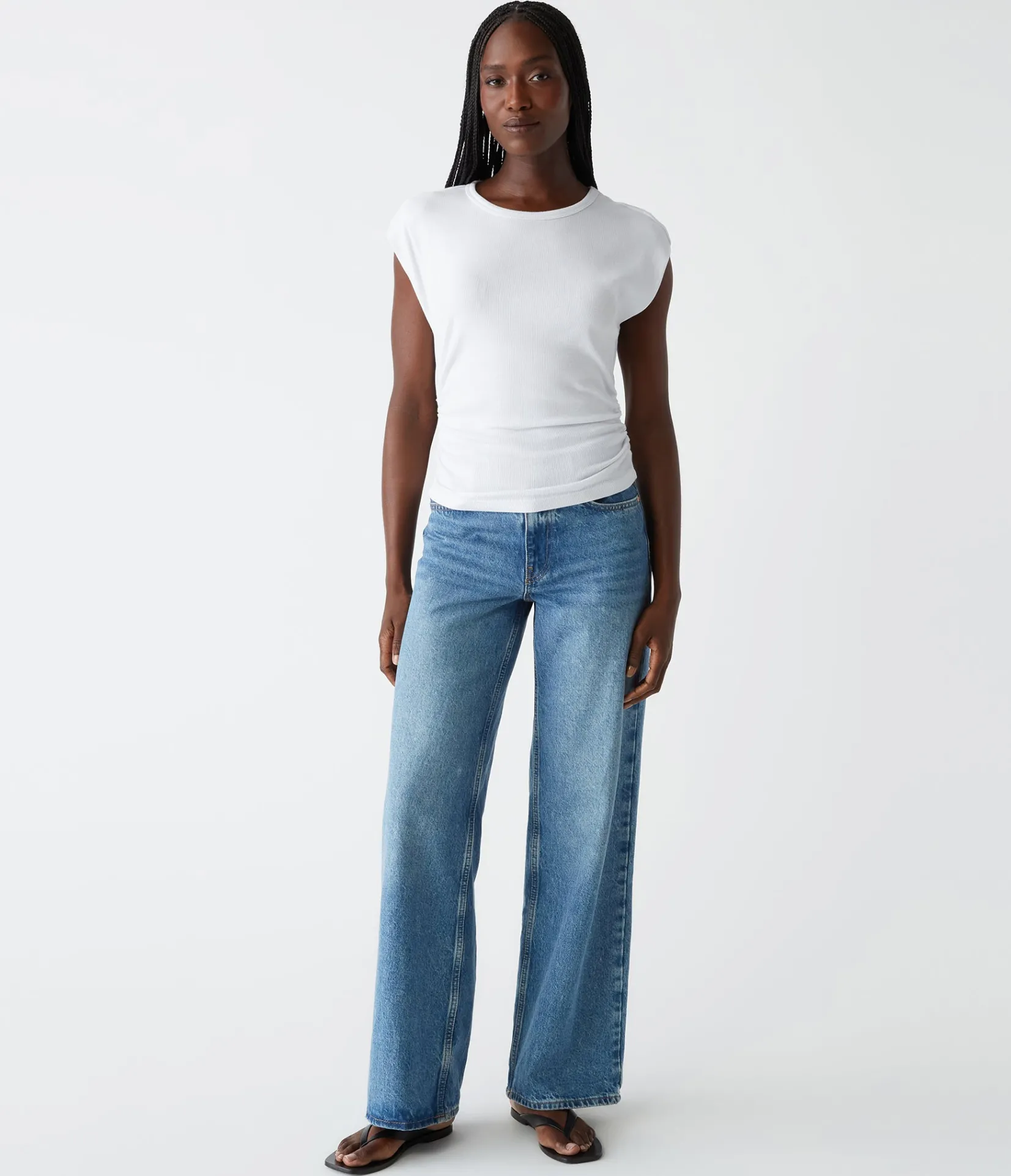 joni_power_shoulder_tee_5.webp Michael Stars Joni Power Shoulder Tee- Tops, Blouses & Shirts | T-Shirts
