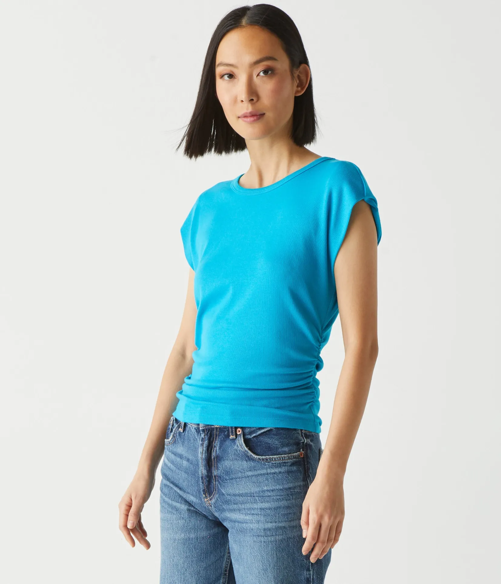 joni_power_shoulder_tee_50.webp Michael Stars Joni Power Shoulder Tee- Tops, Blouses & Shirts | T-Shirts