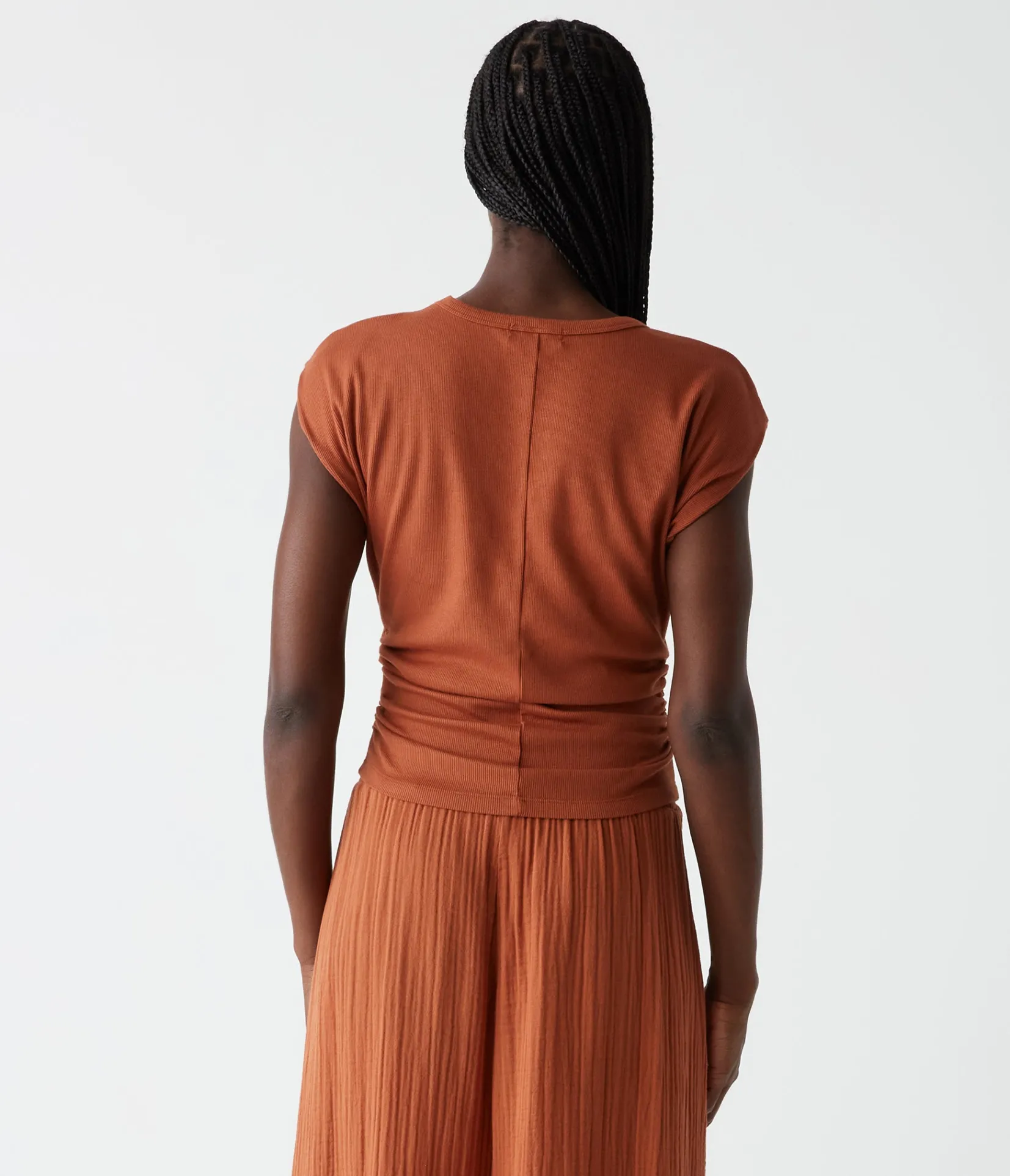 joni_power_shoulder_tee_59.webp Michael Stars Joni Power Shoulder Tee- Tops, Blouses & Shirts | T-Shirts
