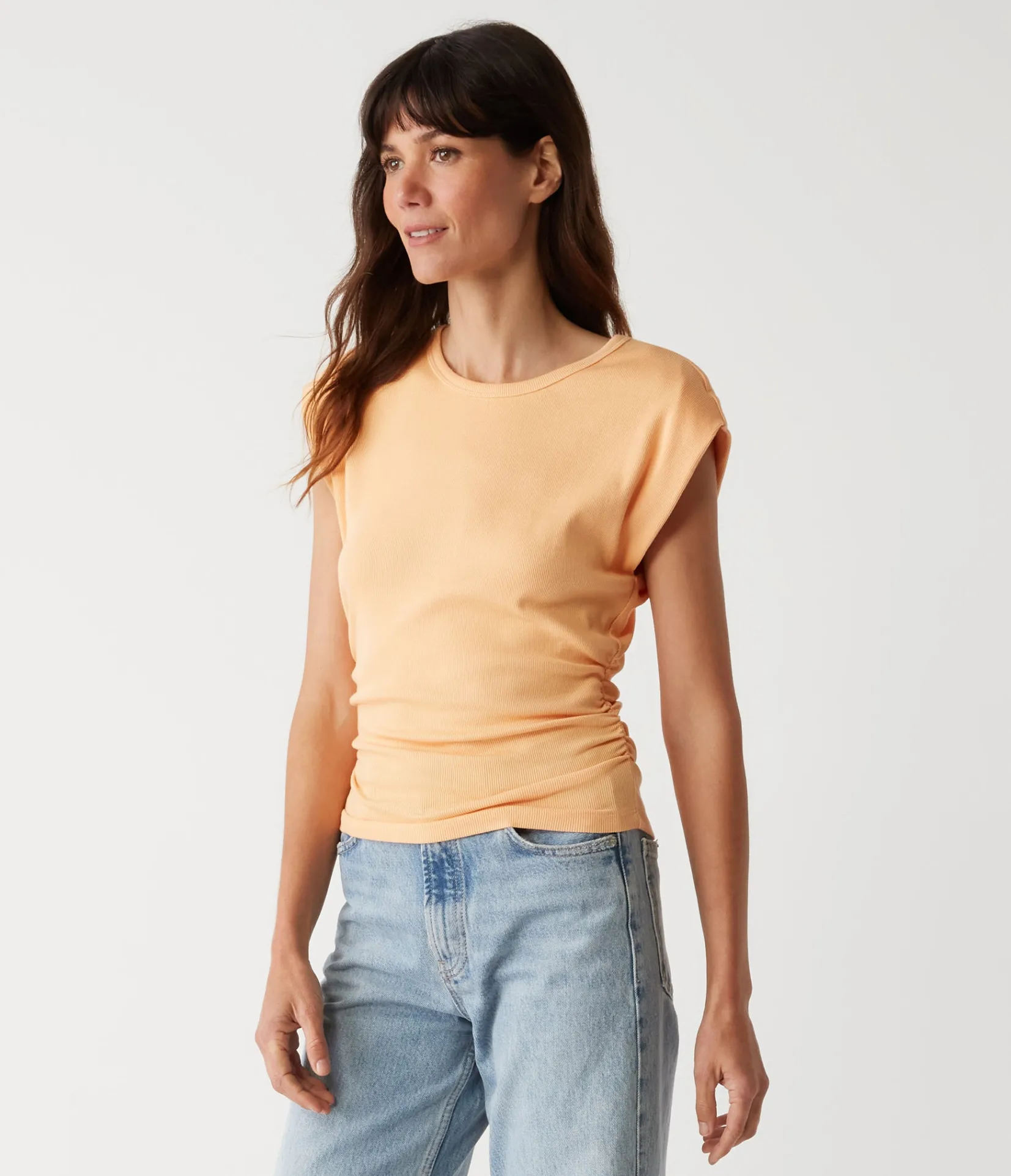 joni_power_shoulder_tee_62.webp Michael Stars Joni Power Shoulder Tee- Tops, Blouses & Shirts | T-Shirts